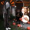 8.5 ft Standing Halloween Grim Reaper Decoration with Sound-Activated Eyes and Movable Arms
